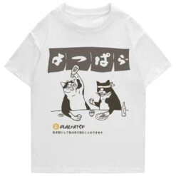 Apparel Two Cats Drinking At Japanese Bar Unisex Tee