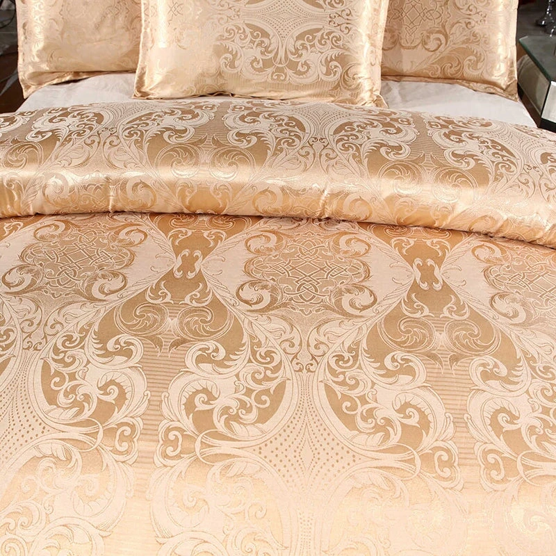Vintage White Cream Jacquard Bedding Set Luxury - Image 4