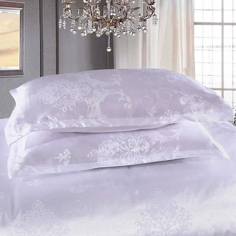 Vintage White Cream Jacquard Bedding Set Luxury - Image 7