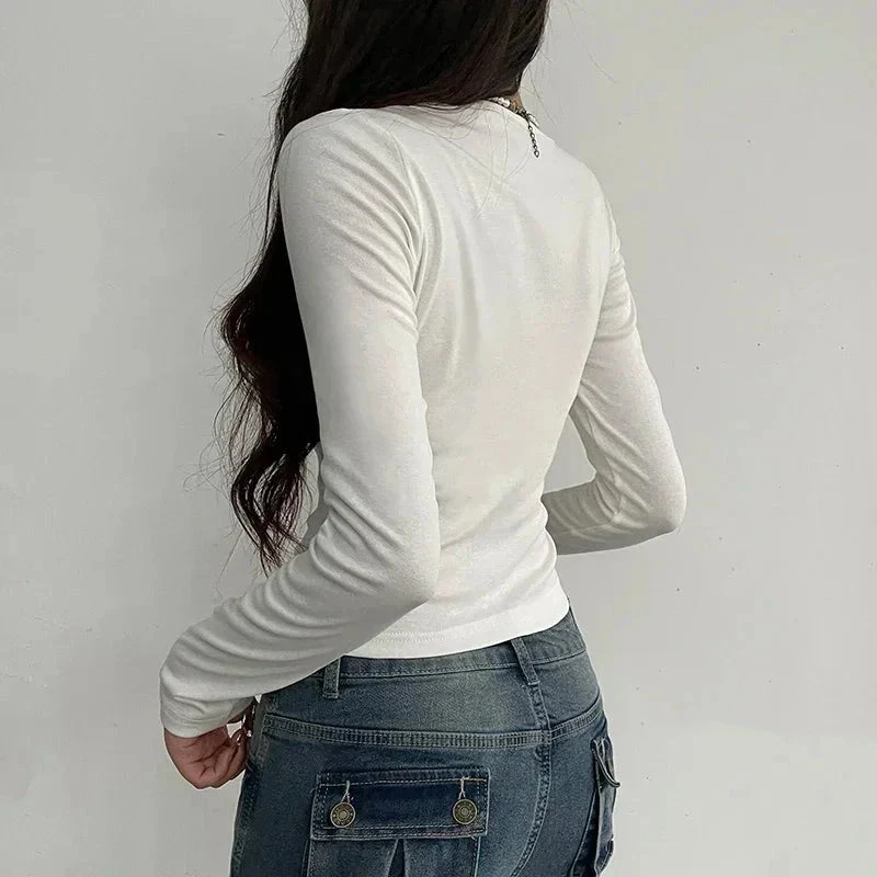 Apparel White Harajuku Laced Women's Long Sleeve Top - Image 5