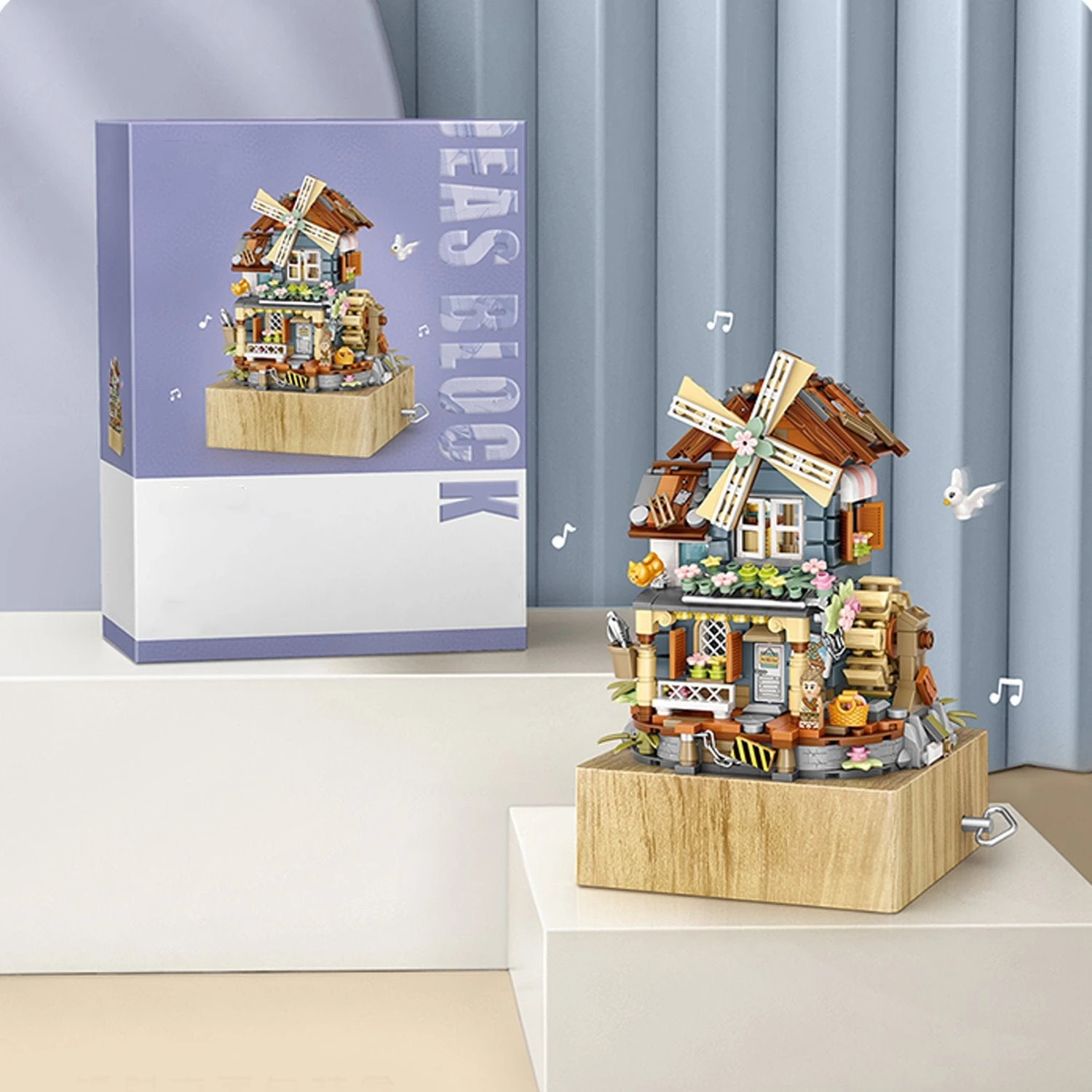 Windmill Country House Music Box Nano Building Blocks - Image 7