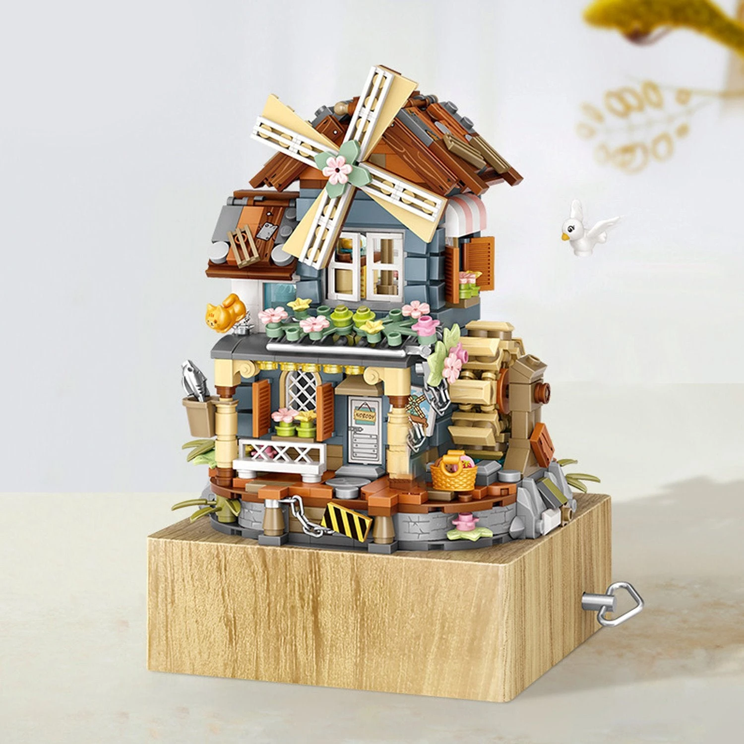 Windmill Country House Music Box Nano Building Blocks - Image 3