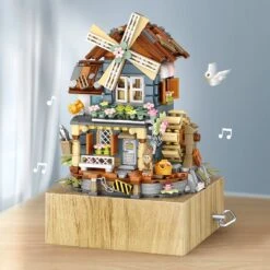 Windmill Country House Music Box Nano Building Blocks