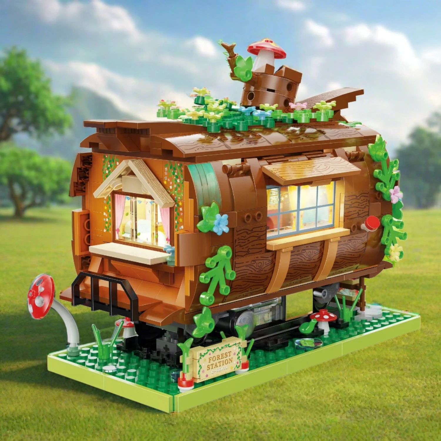 Wooden Train Carriage Home Building Blocks
